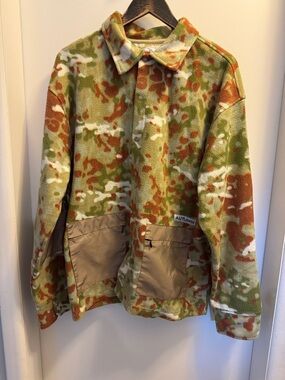 Men's Green Camo Lightweight Fleece Shirt Jacket